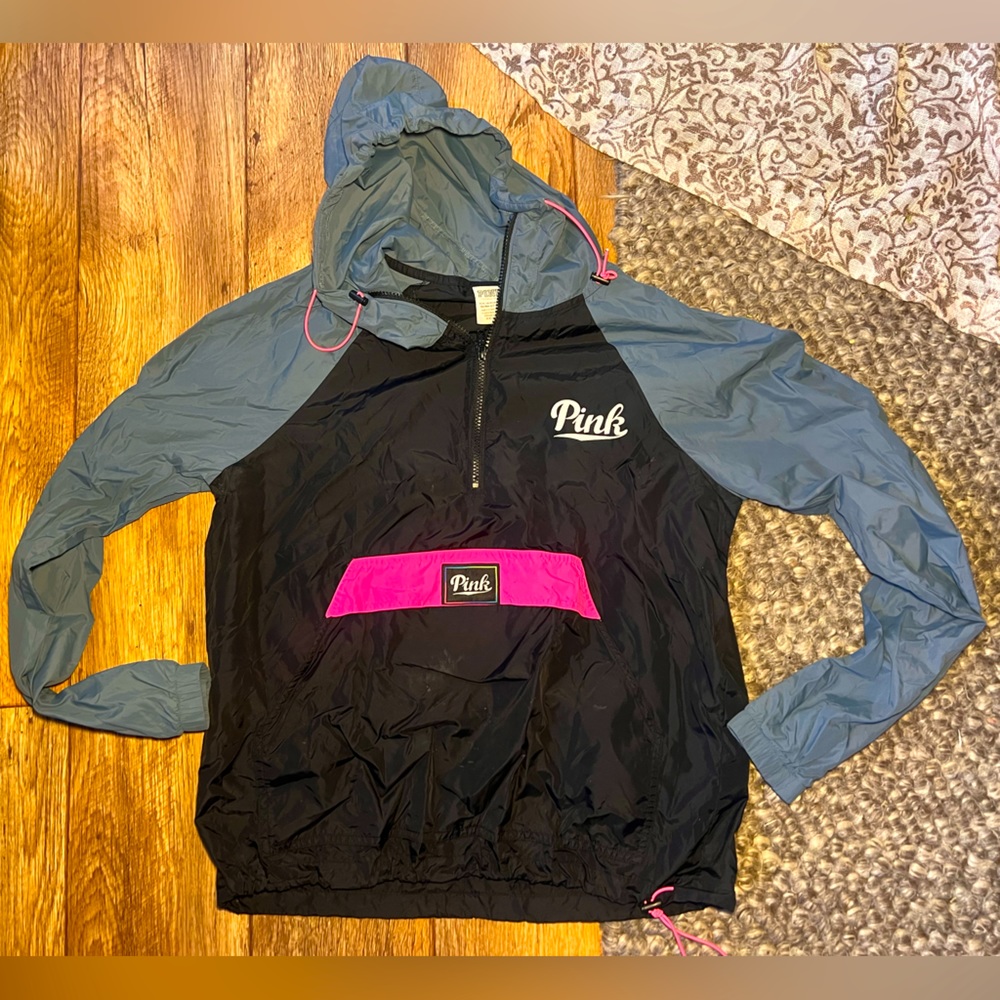 PINK- kangaroo pouch windbreaker, women’s size extra small